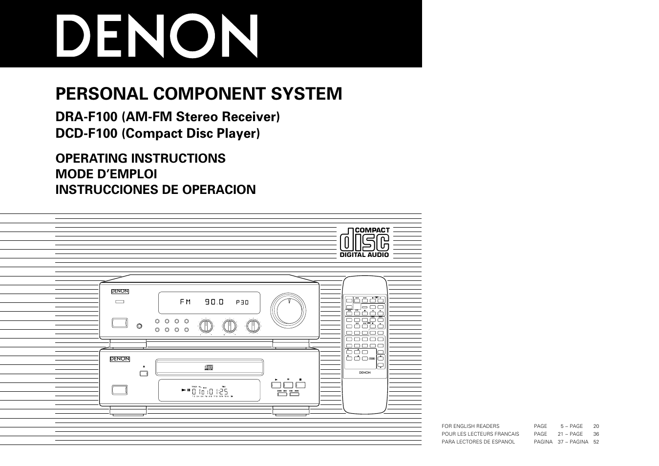 Denon DRA-F100 User Manual | 54 pages