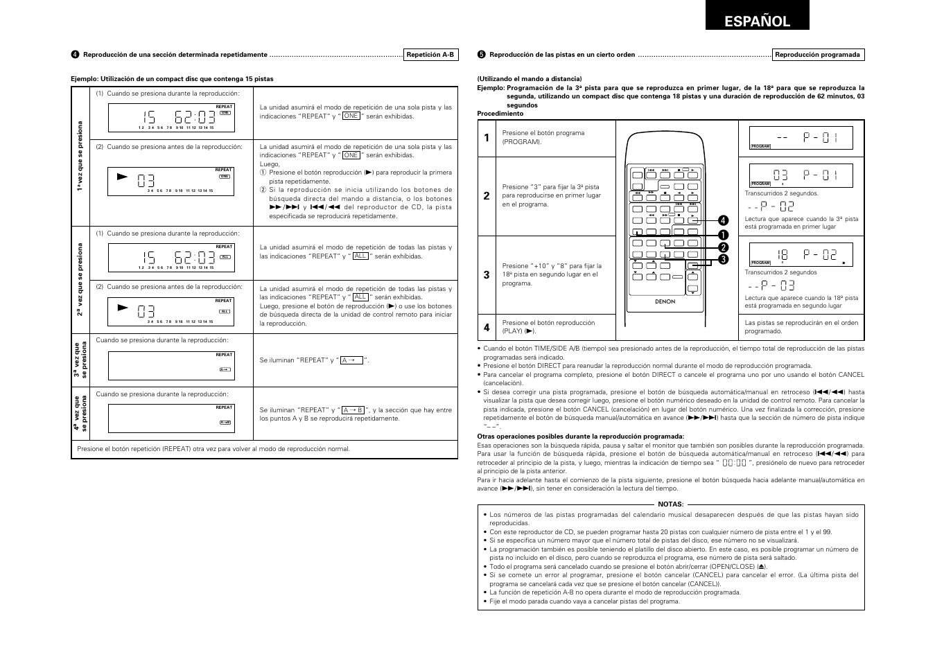 Español 49, R q w e | Denon DRA-F100 User Manual | Page 49 / 54