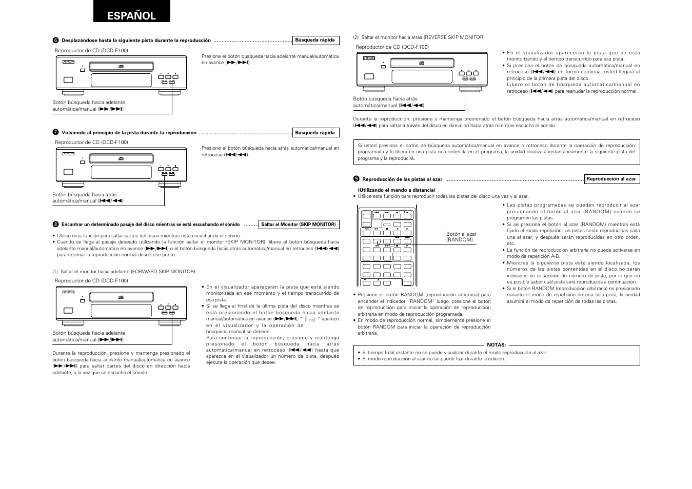 Español 50 | Denon DRA-F100 User Manual | Page 50 / 54
