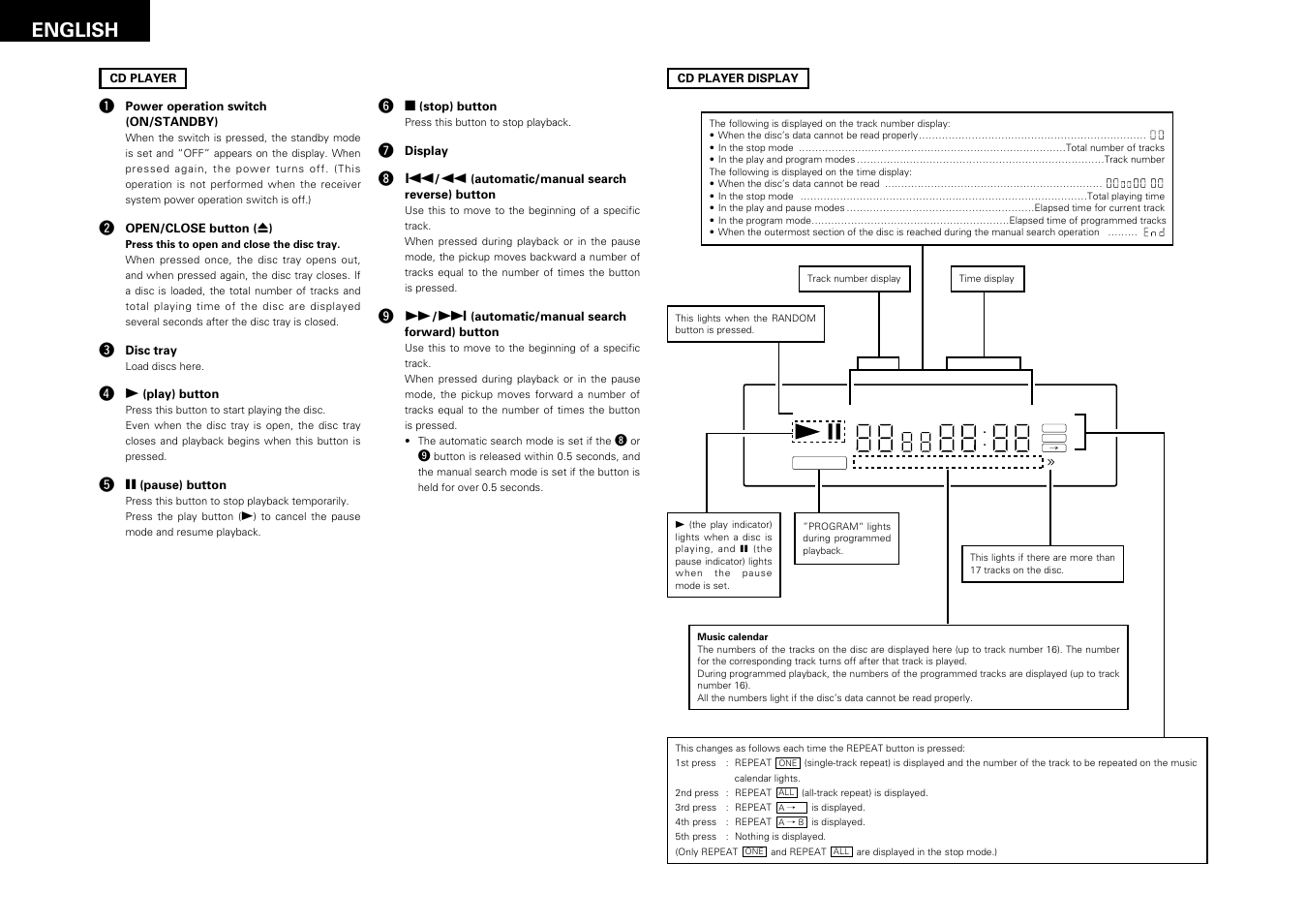 8english | Denon DRA-F100 User Manual | Page 8 / 54