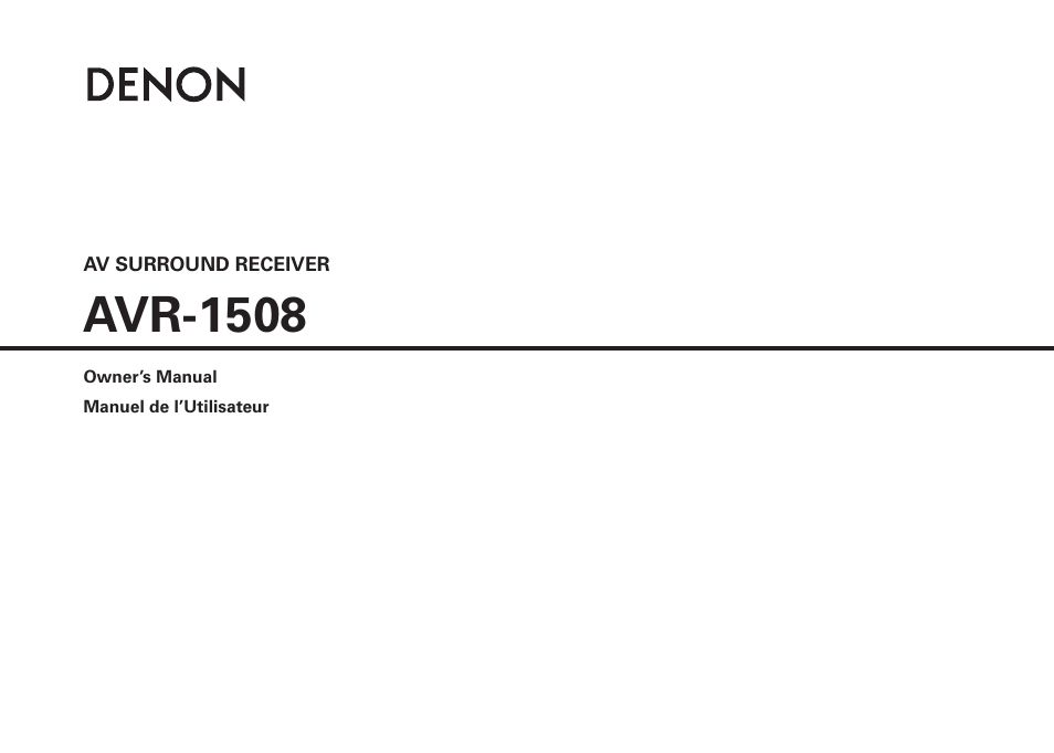 Denon AVR-1508 User Manual | 62 pages