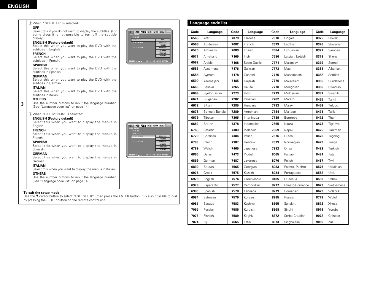 English 3 | Denon DVD-3800 User Manual | Page 14 / 109
