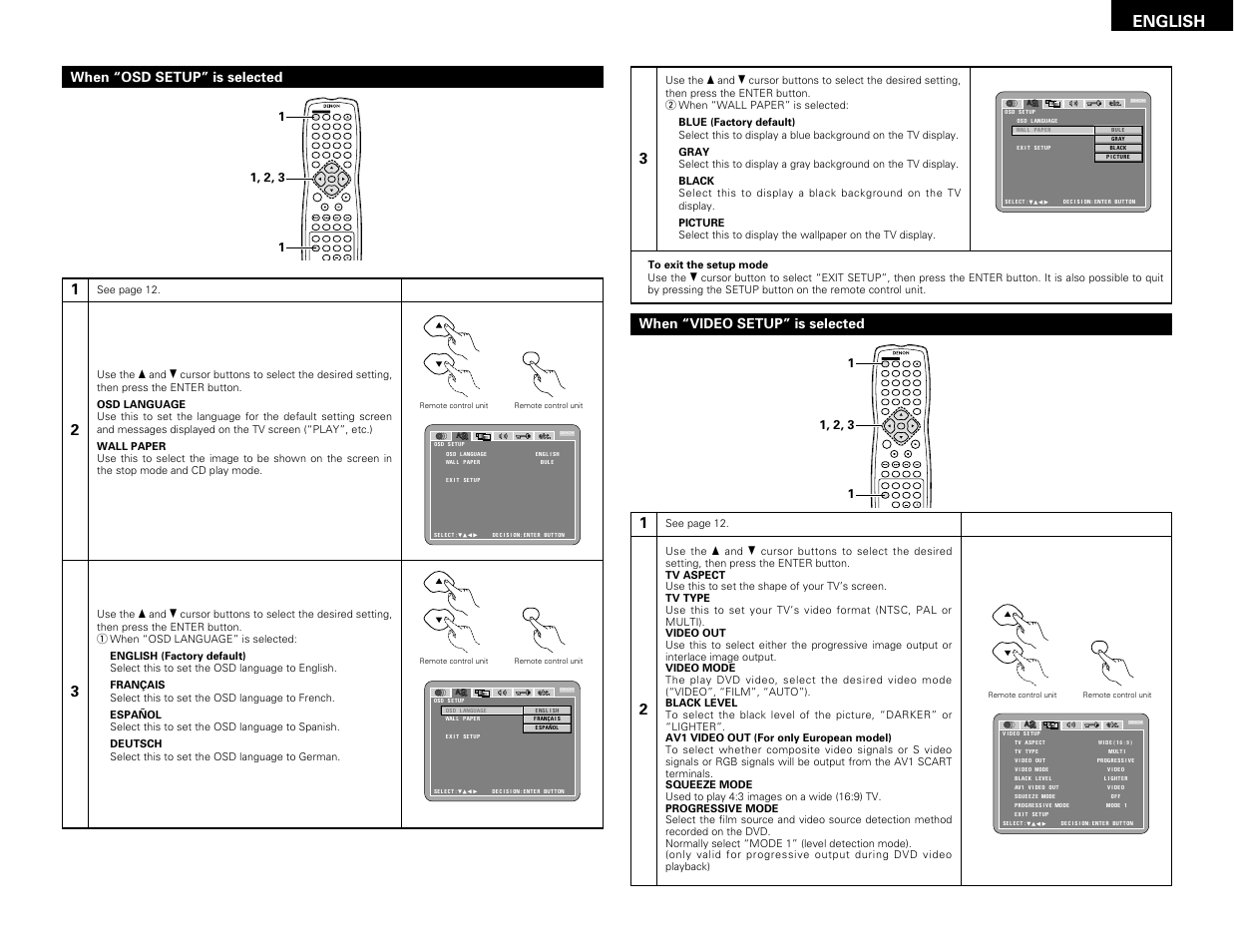 English | Denon DVD-3800 User Manual | Page 15 / 109