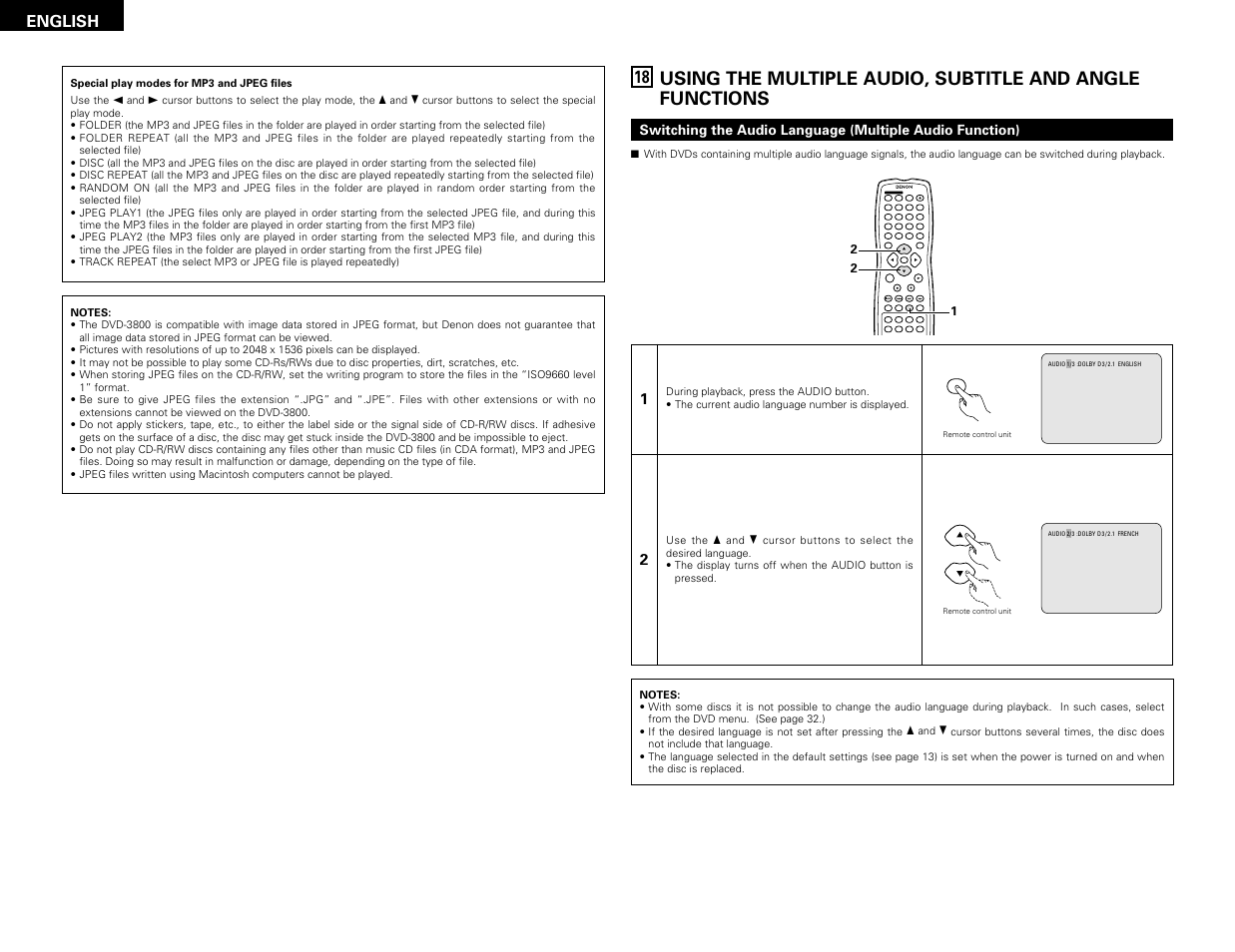 Denon DVD-3800 User Manual | Page 30 / 109