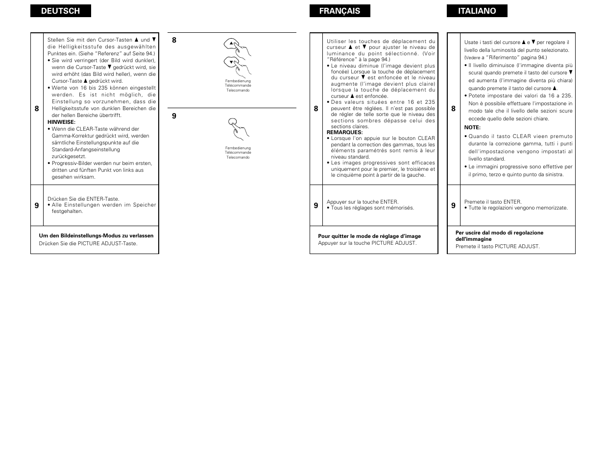 Deutsch français italiano | Denon DVD-3800 User Manual | Page 83 / 109