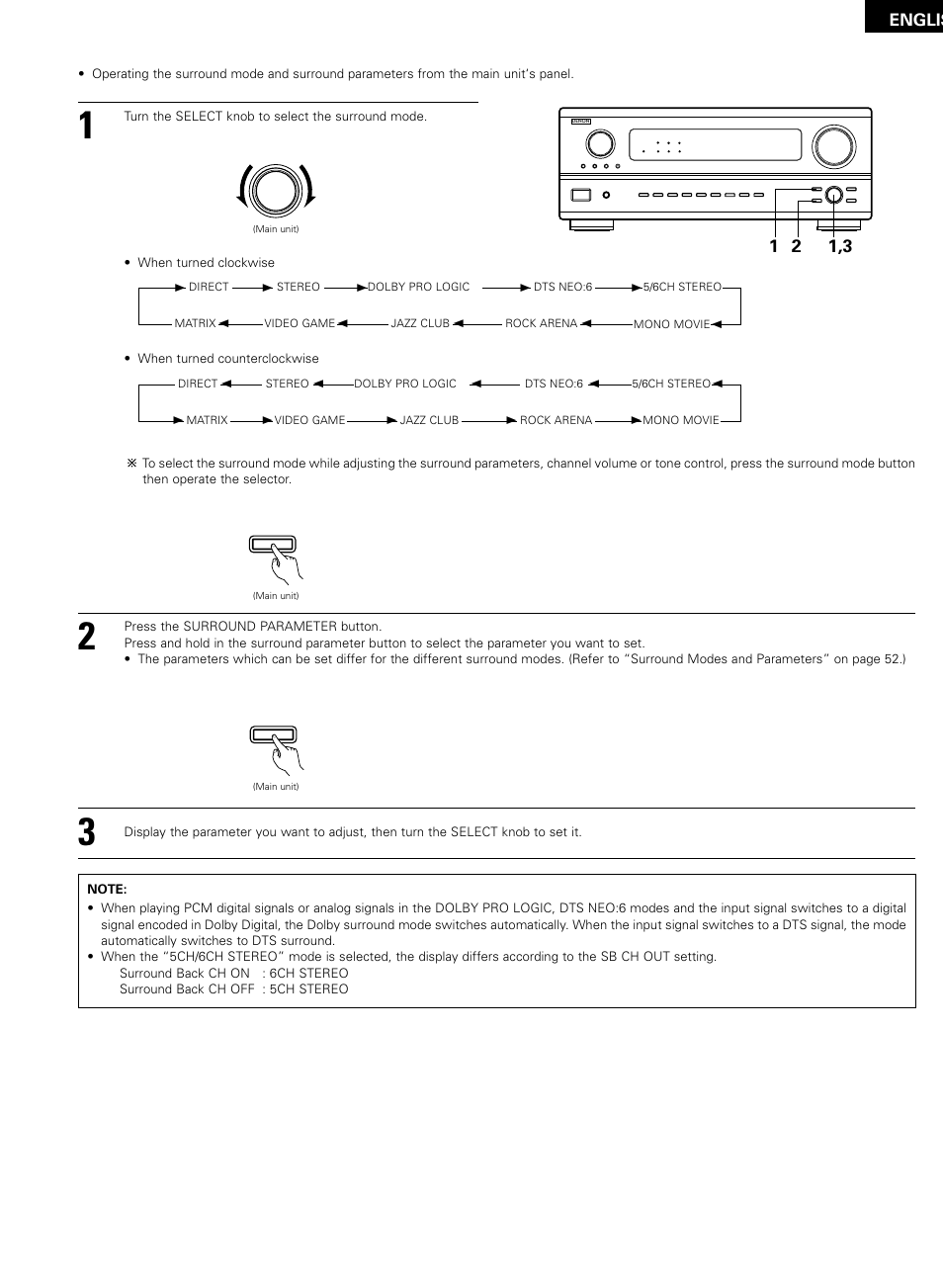 Englis | Denon AVR-2802/982 User Manual | Page 49 / 73