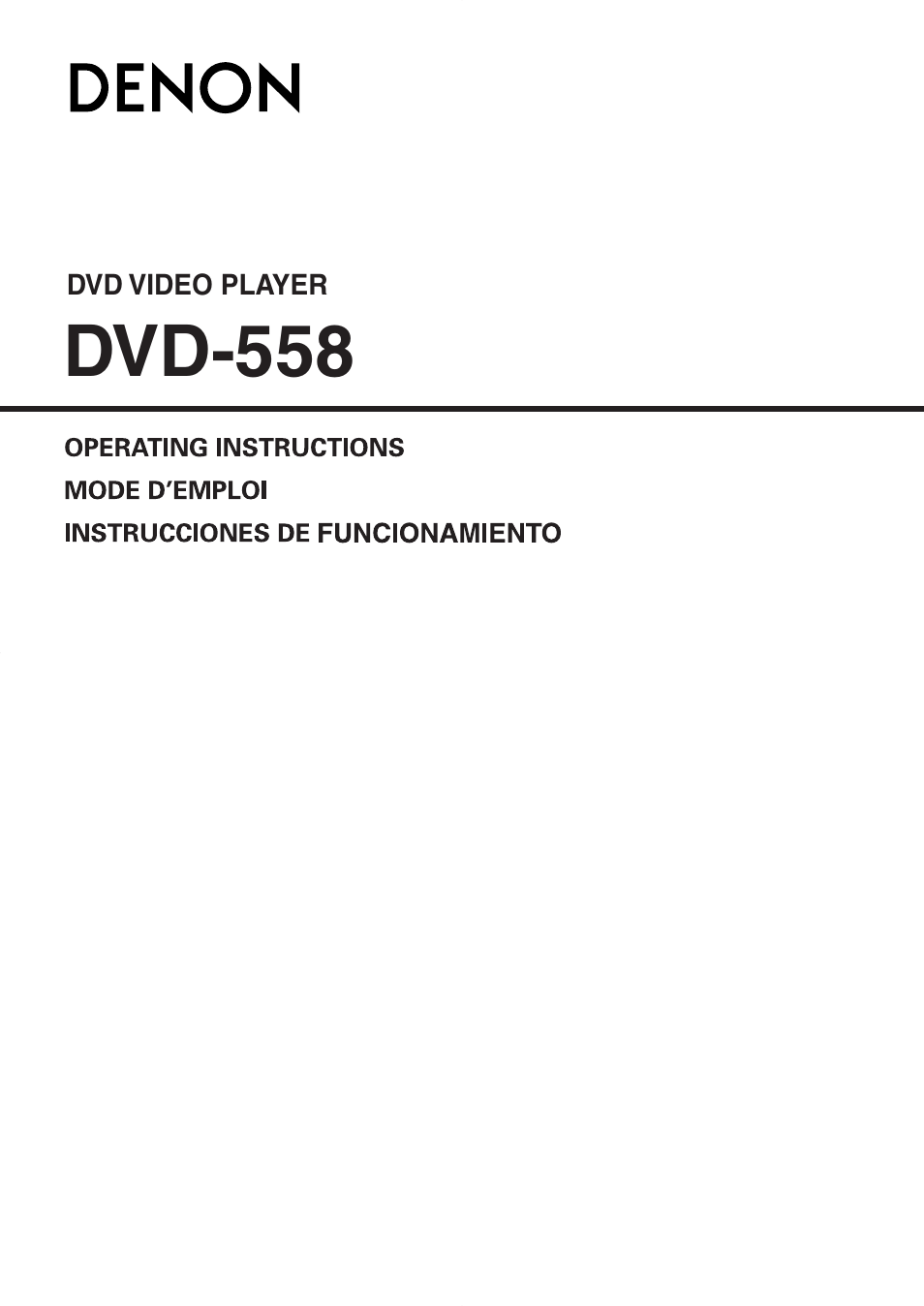 Denon DVD-558 User Manual | 29 pages