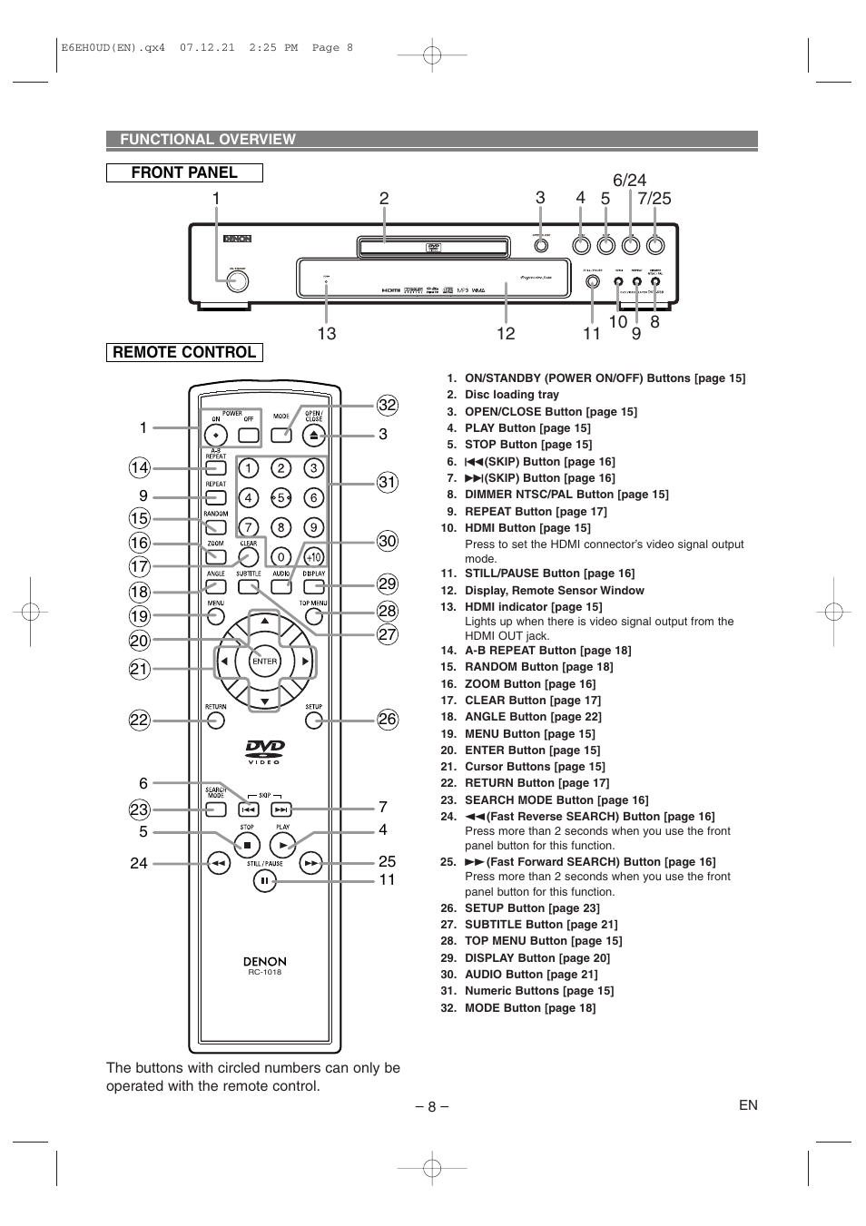 Denon DVD-558 User Manual | Page 8 / 29
