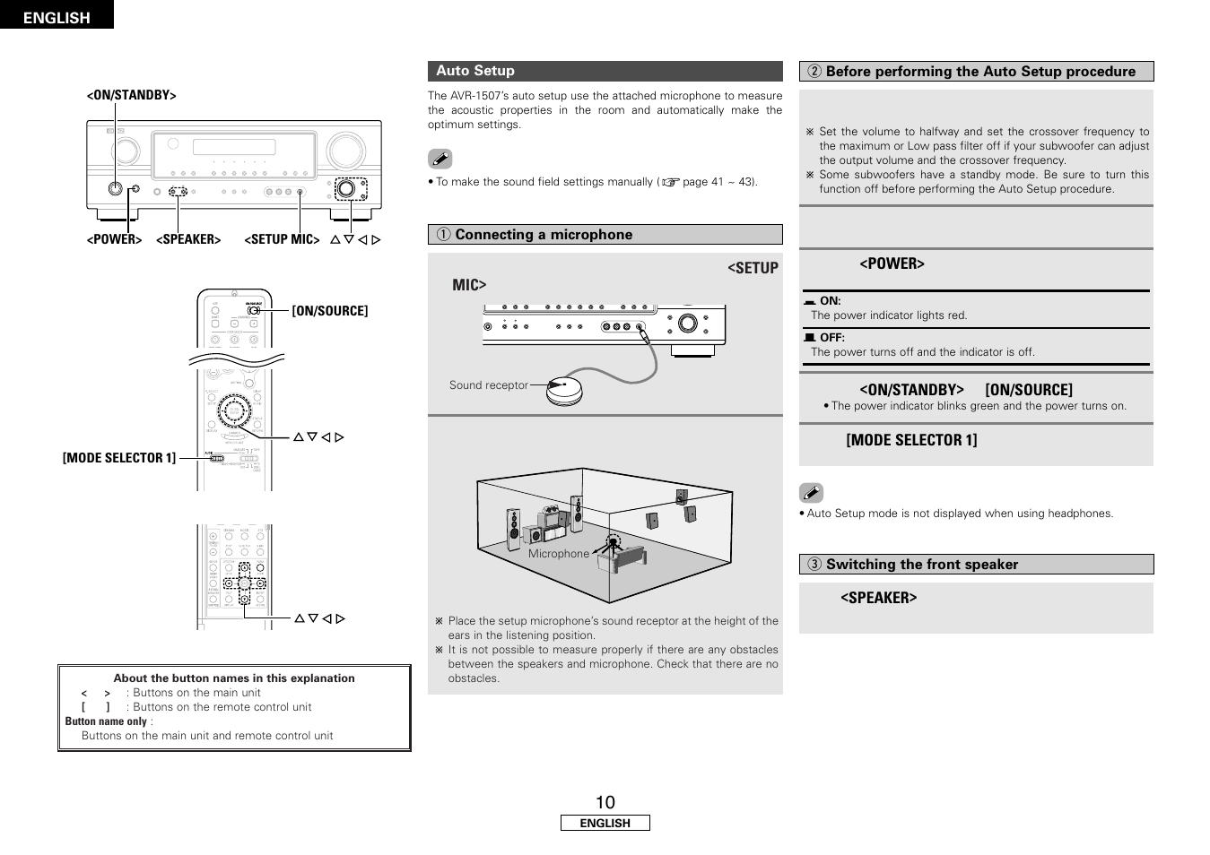 Denon AVR-1507 User Manual | Page 14 / 64