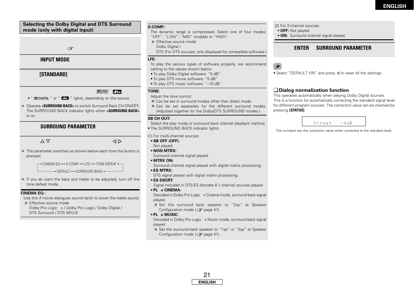 Denon AVR-1507 User Manual | Page 25 / 64