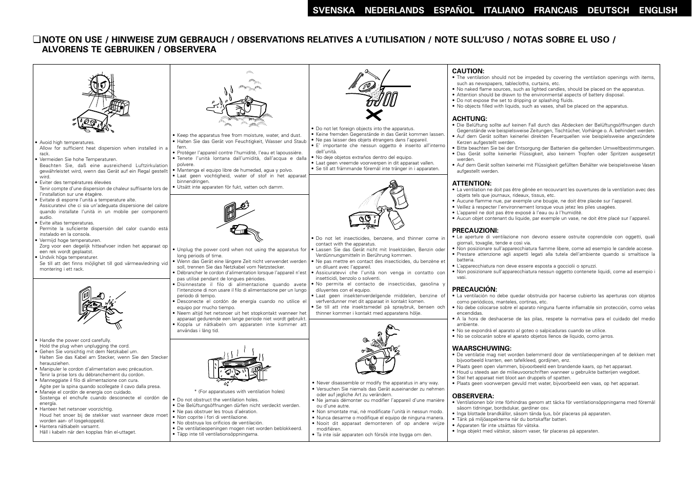 Denon AVR-1507 User Manual | Page 3 / 64