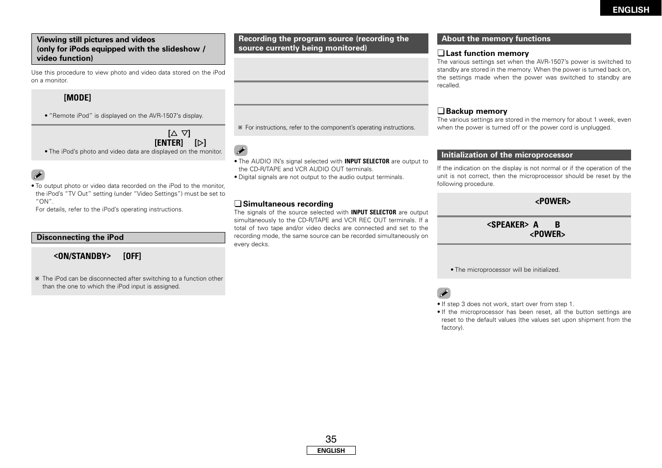 Denon AVR-1507 User Manual | Page 39 / 64