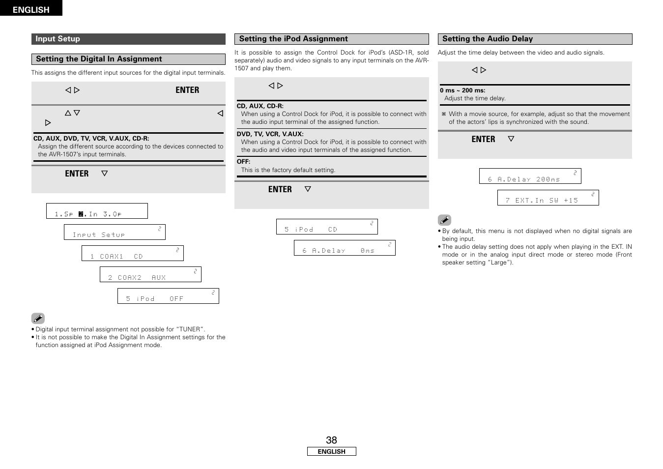 Denon AVR-1507 User Manual | Page 42 / 64