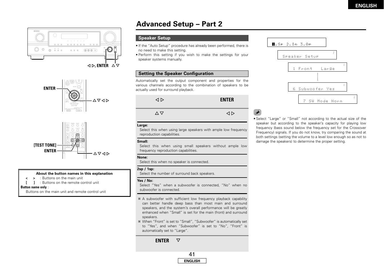 Advanced setup – part 2 | Denon AVR-1507 User Manual | Page 45 / 64