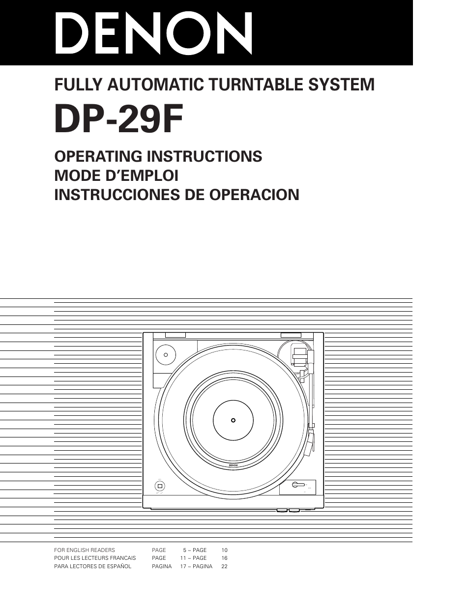 Denon DP-29F User Manual | 11 pages