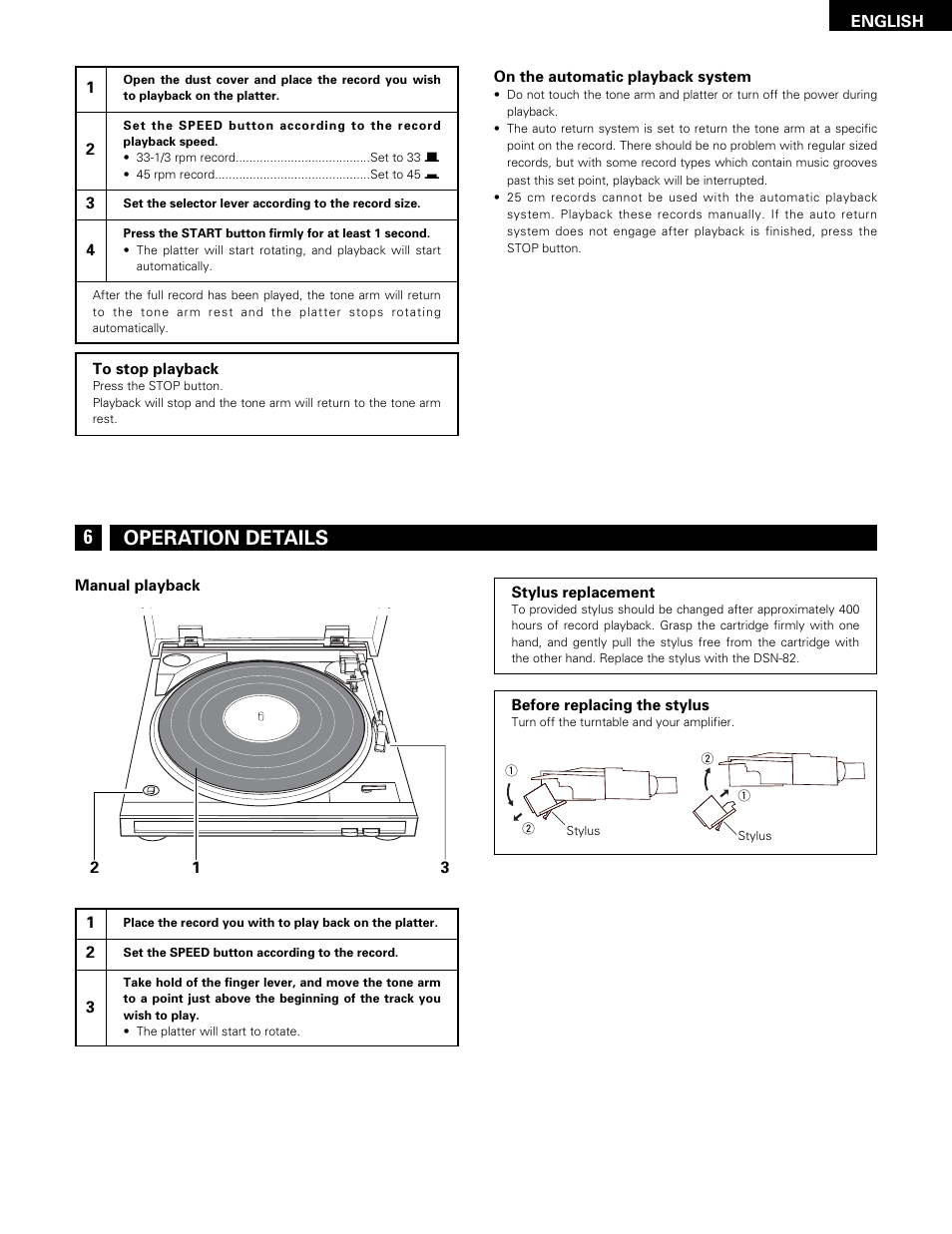6operation details | Denon DP-29F User Manual | Page 9 / 11