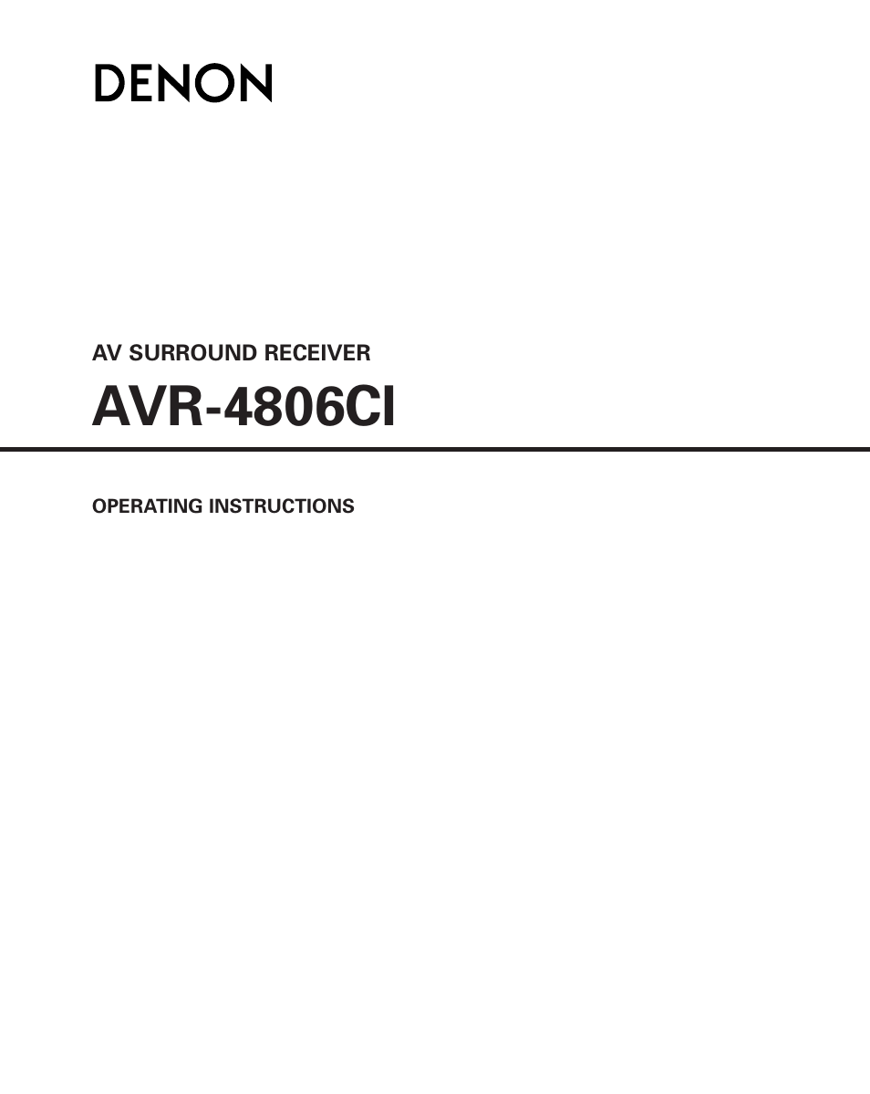 Denon AVR-4806CI User Manual | 202 pages