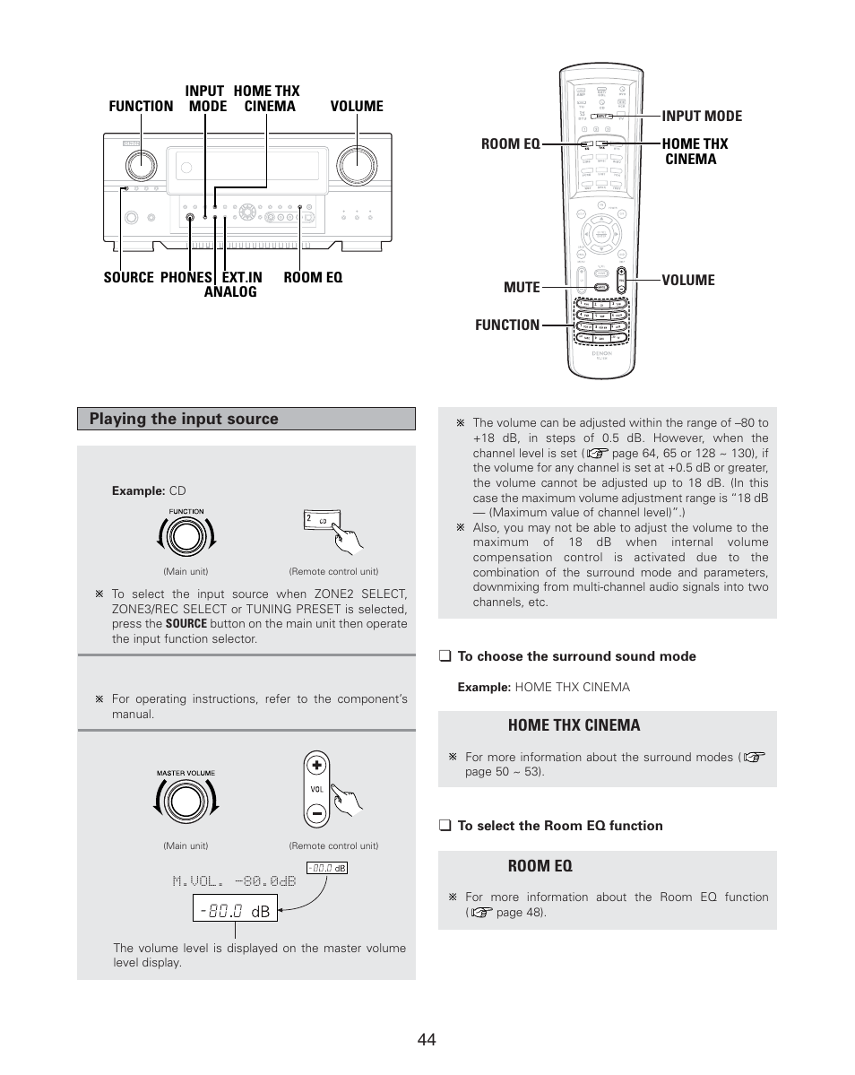 Denon AVR-4806CI User Manual | Page 44 / 202