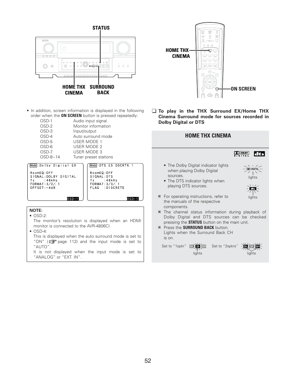 Denon AVR-4806CI User Manual | Page 52 / 202