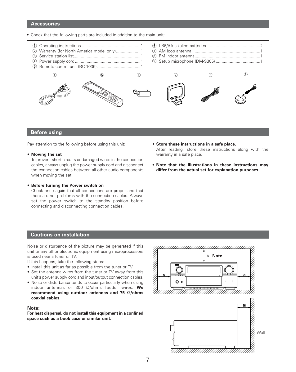 Denon AVR-4806CI User Manual | Page 7 / 202