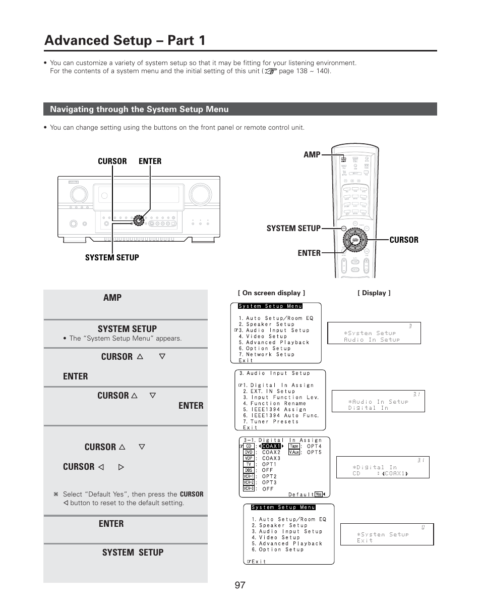 Advanced setup – part 1 | Denon AVR-4806CI User Manual | Page 97 / 202