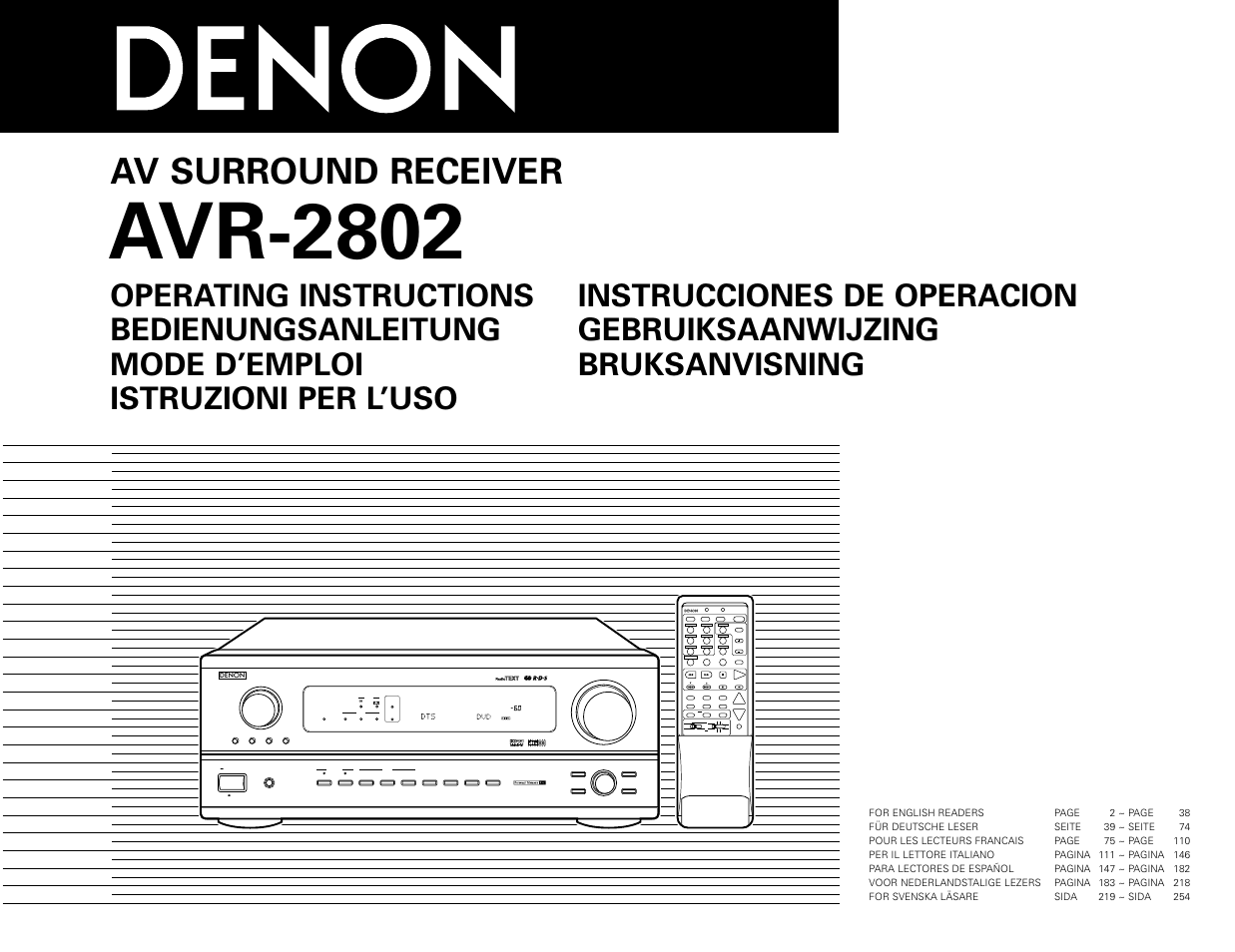 Denon AVR-2802 User Manual | 74 pages