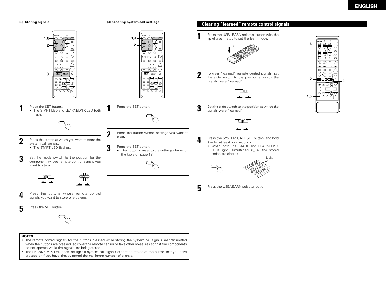 System setup surround parameter ch select select, Set a / b call off enter on / source, Cdr / tape | Denon AVR-2802 User Manual | Page 19 / 74