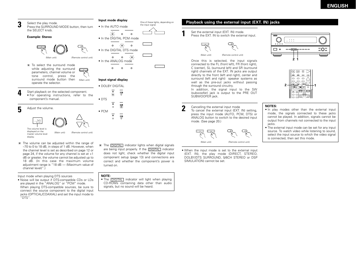 English | Denon AVR-2802 User Manual | Page 21 / 74