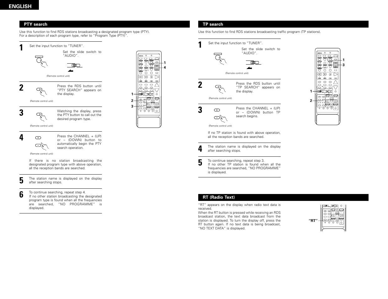 System setup surround parameter ch select select, Set a / b call off enter on / source | Denon AVR-2802 User Manual | Page 32 / 74