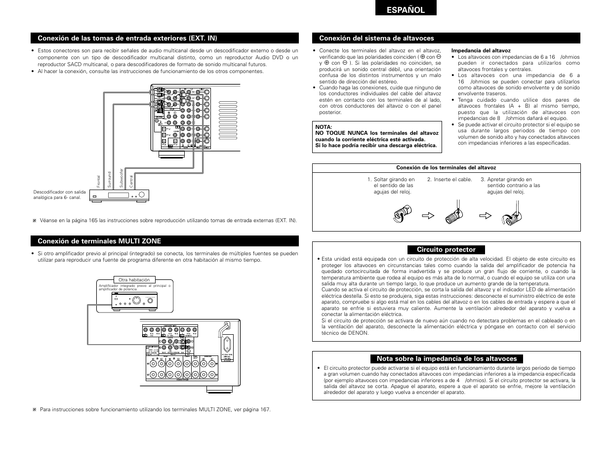 Español | Denon AVR-2802 User Manual | Page 43 / 74