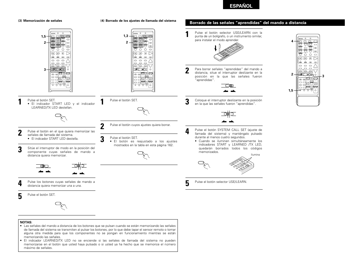 System setup surround parameter ch select select, Set a / b call off enter on / source, Cdr / tape | Denon AVR-2802 User Manual | Page 55 / 74