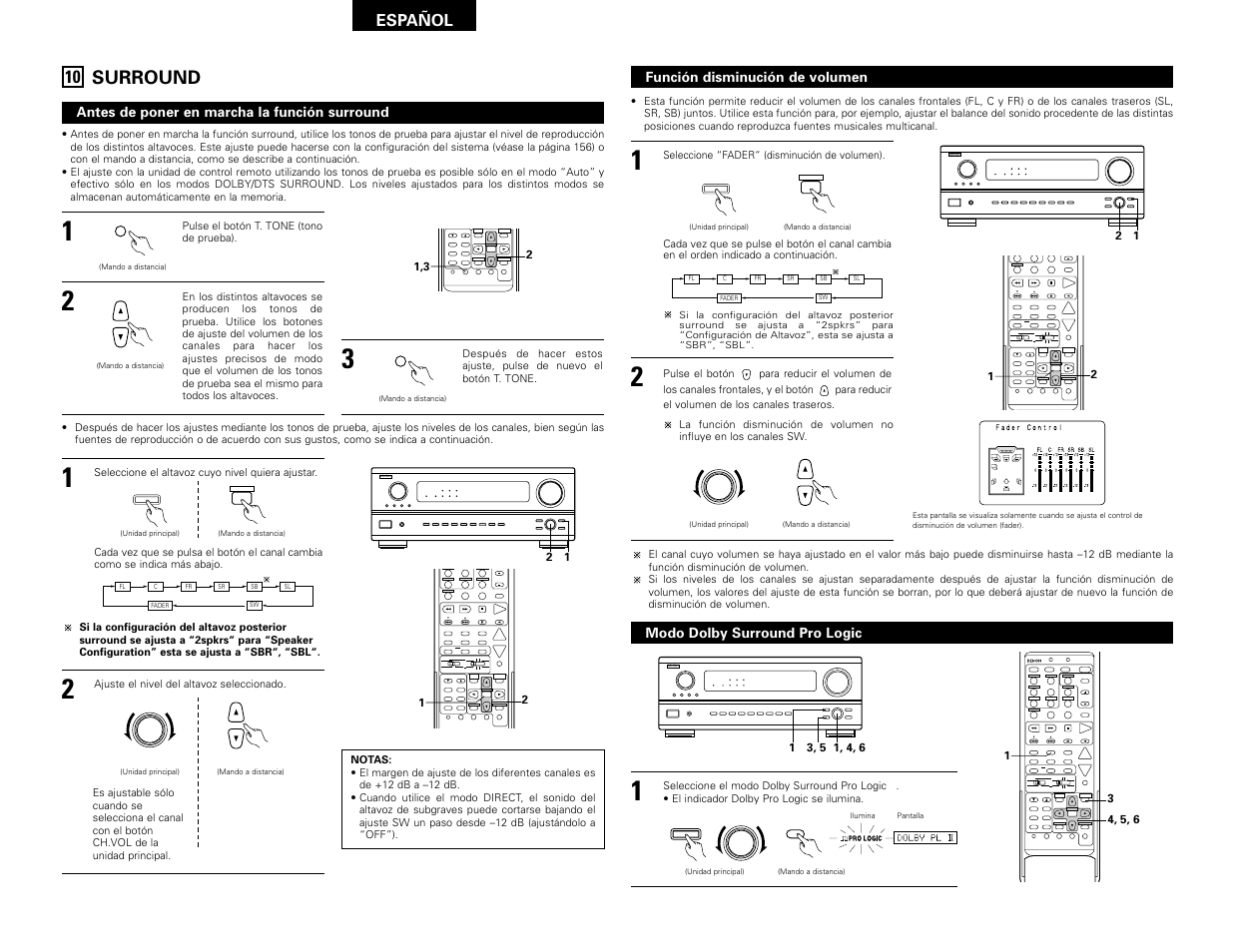 Surround, System setup surround parameter ch select select, A / b enter | Set a / b call off enter on / source, Cdr / tape | Denon AVR-2802 User Manual | Page 60 / 74