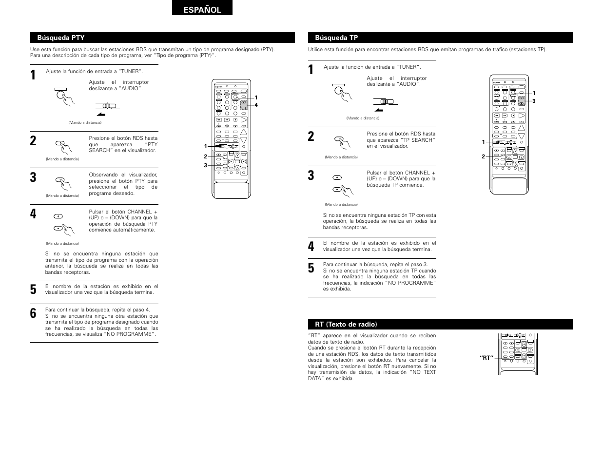 System setup surround parameter ch select select, Set a / b call off enter on / source | Denon AVR-2802 User Manual | Page 68 / 74