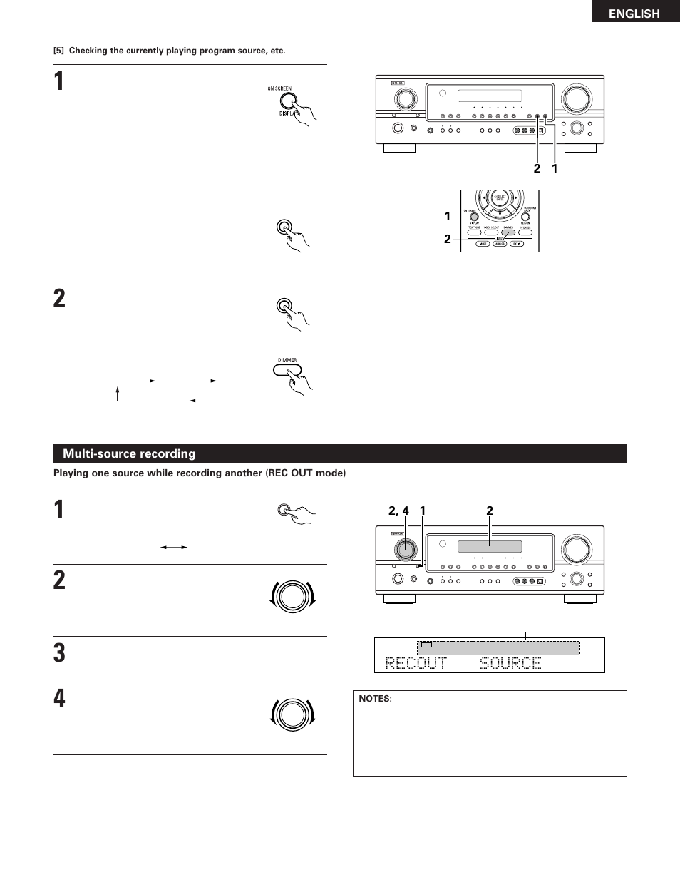 Recout source | Denon AVR-785 User Manual | Page 41 / 77