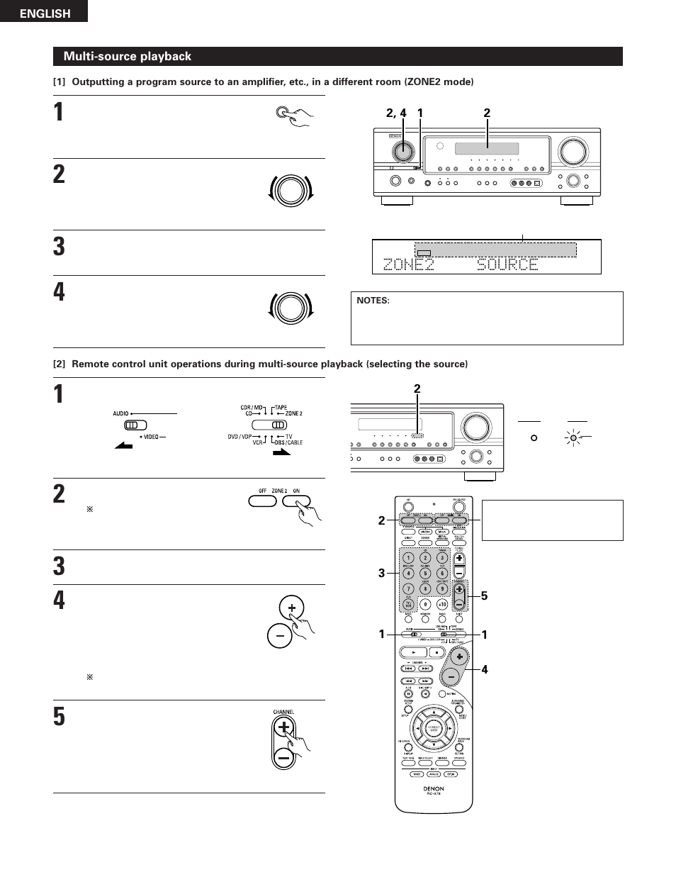 Zone2 source | Denon AVR-785 User Manual | Page 44 / 77