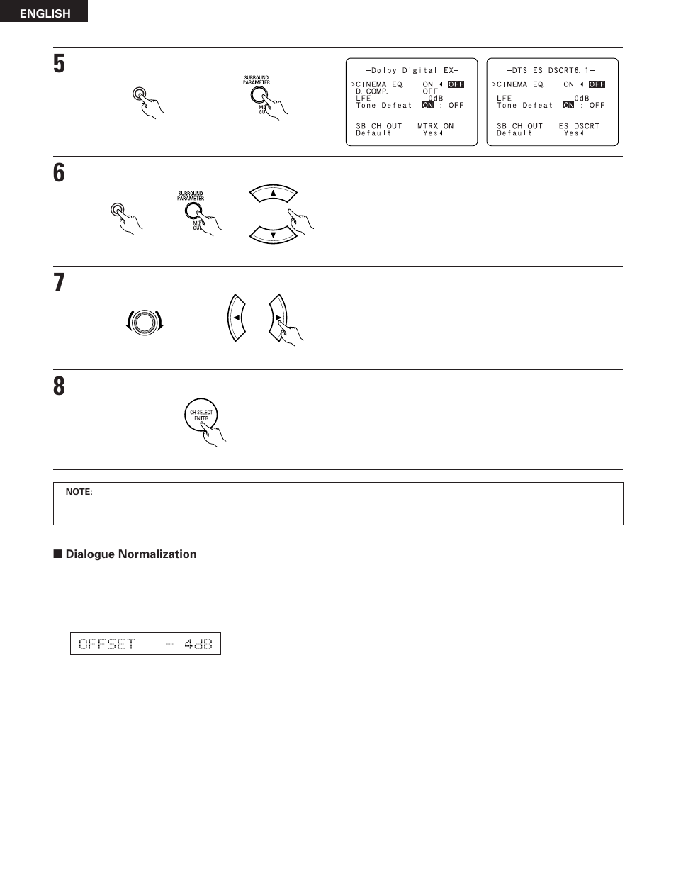 Offset - 4db | Denon AVR-785 User Manual | Page 52 / 77