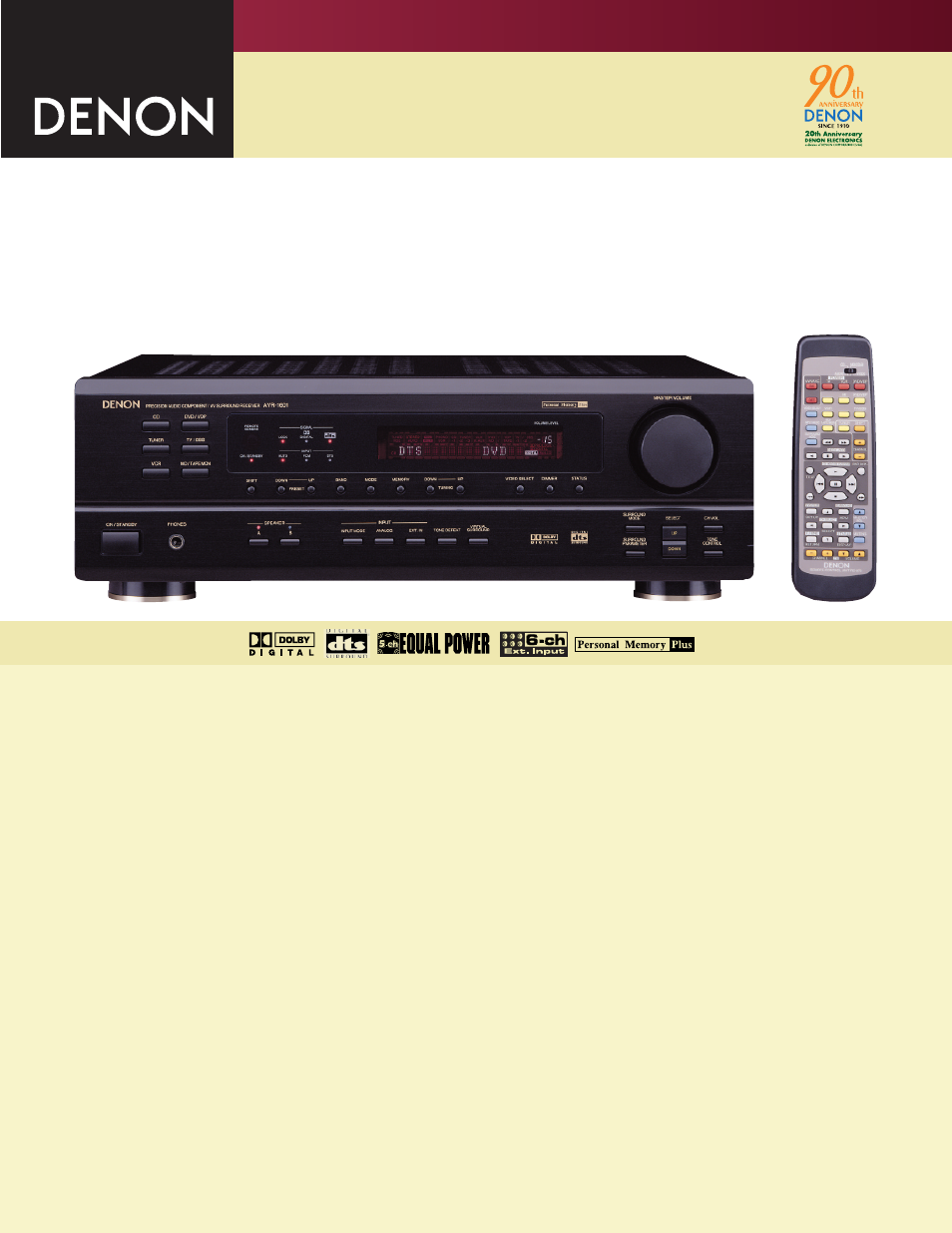 Denon AVR-1601 User Manual | 2 pages