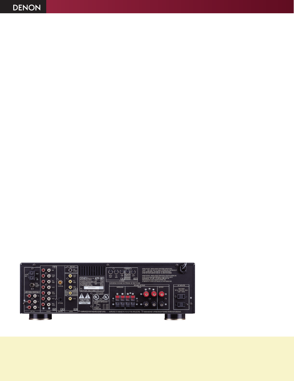 Avr-1601 | Denon AVR-1601 User Manual | Page 2 / 2