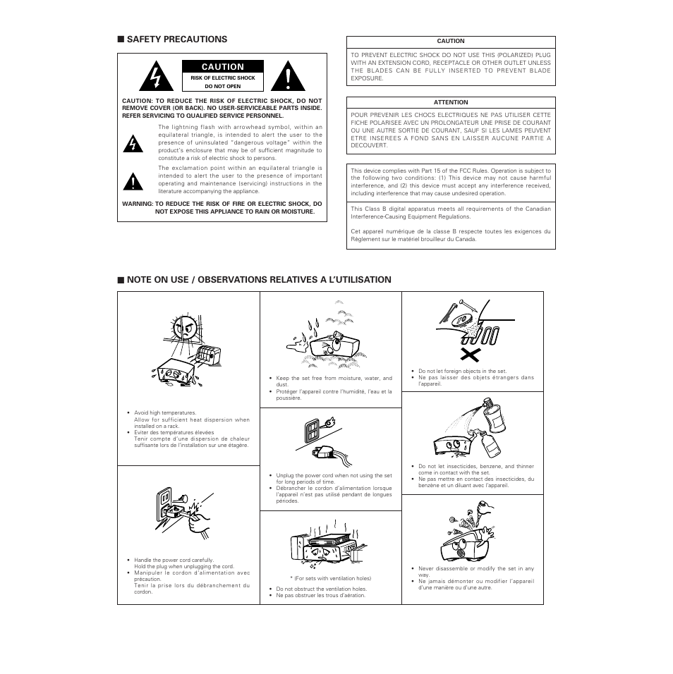 Safety precautions caution | Denon AVR-5700 User Manual | Page 2 / 64