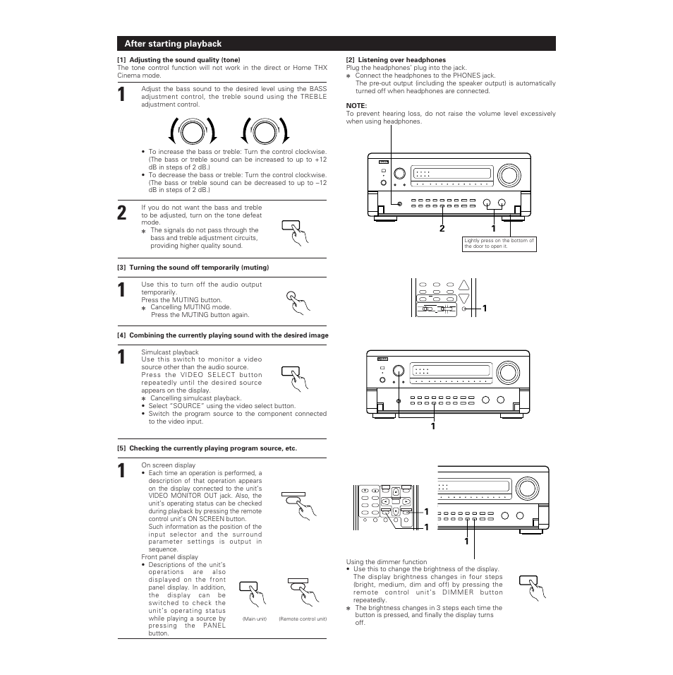 After starting playback | Denon AVR-5700 User Manual | Page 39 / 64