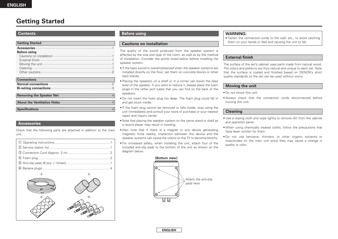 Getting started | Denon SC-CX303 User Manual | Page 4 / 8