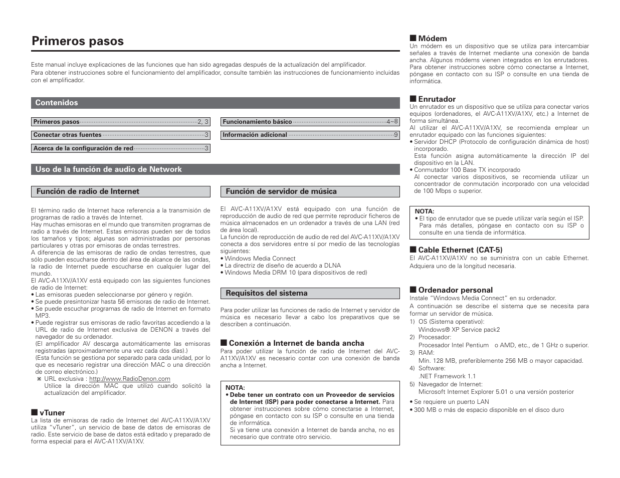 Primeros pasos | Denon AVC-A1XV User Manual | Page 42 / 70