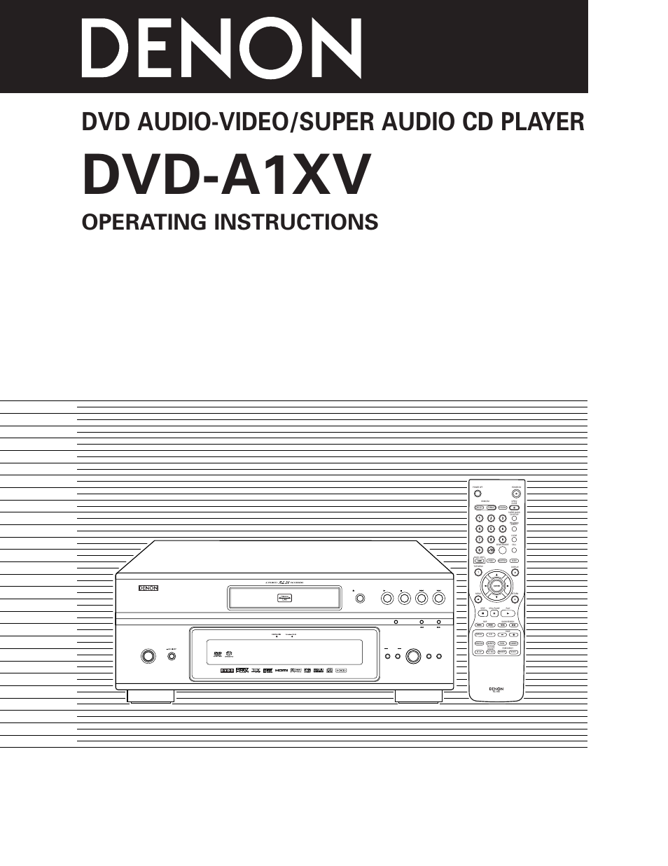 Denon DVD-A1XV User Manual | 92 pages