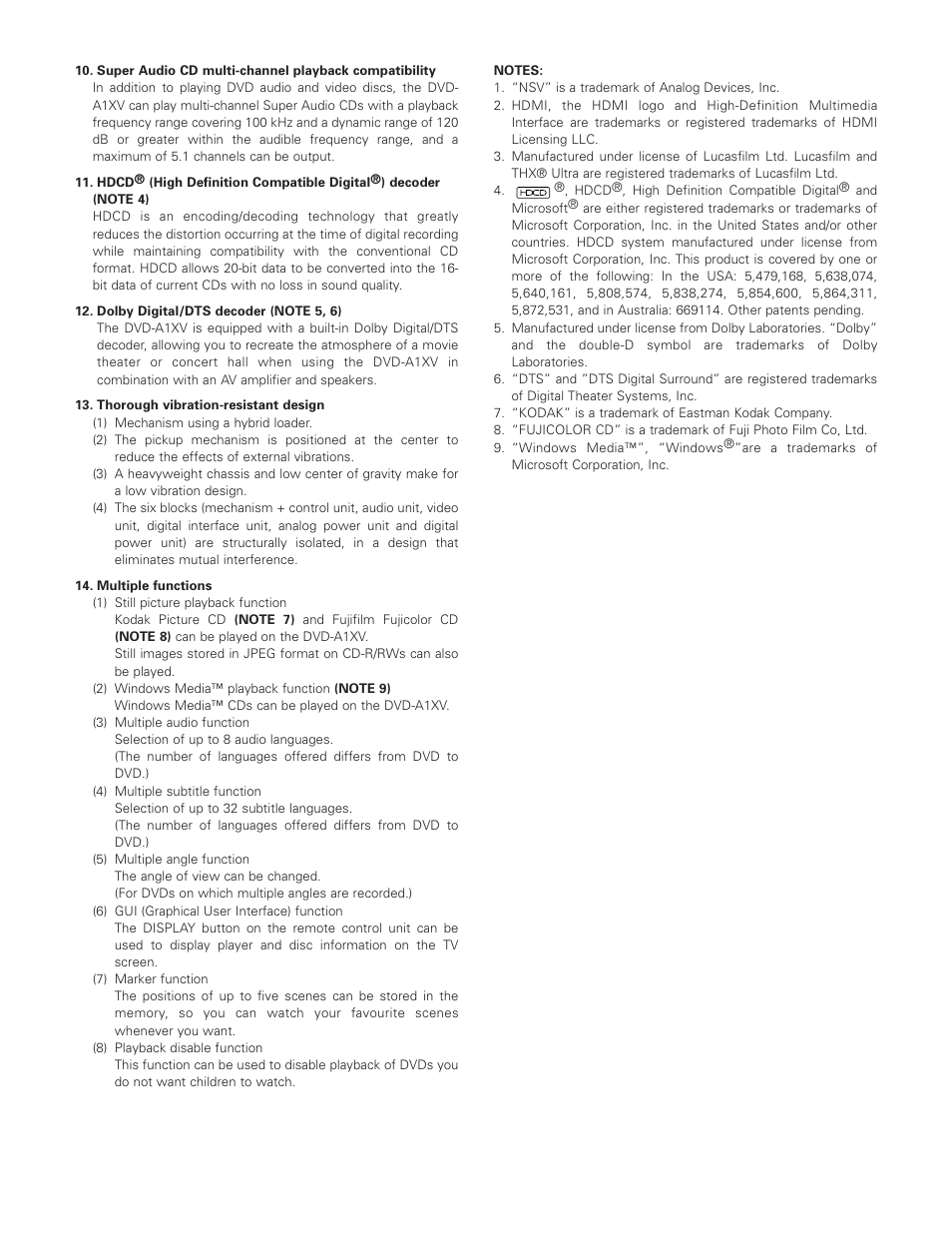 Denon DVD-A1XV User Manual | Page 9 / 92