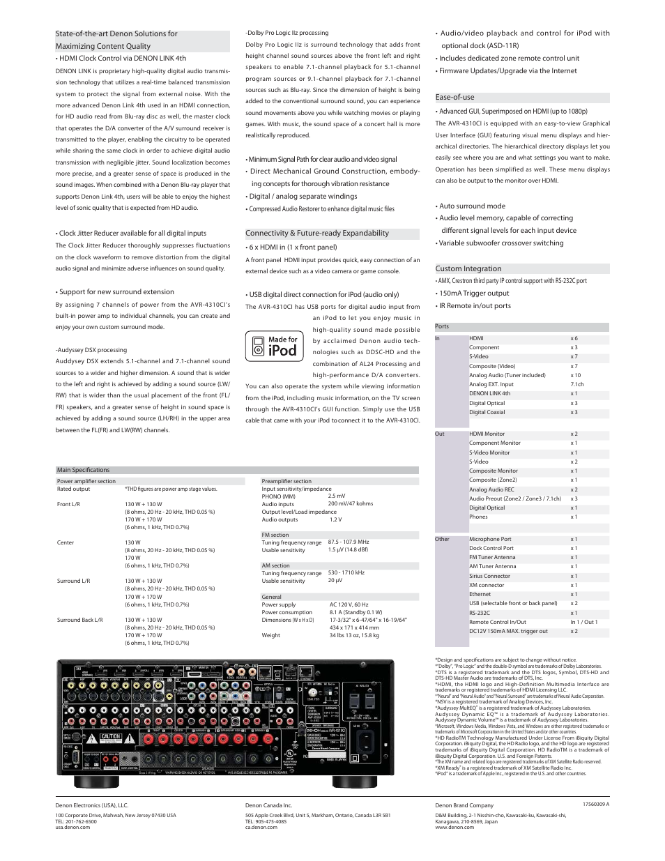 Denon AVR 4310CI User Manual | Page 2 / 2