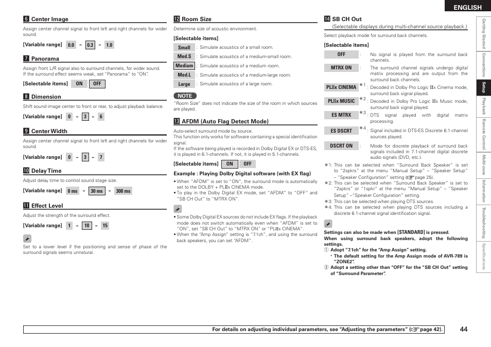 Denon AVR-789 User Manual | Page 47 / 95