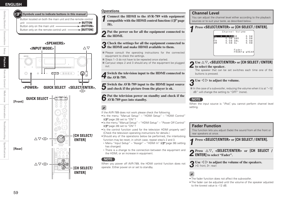 Denon AVR-789 User Manual | Page 62 / 95