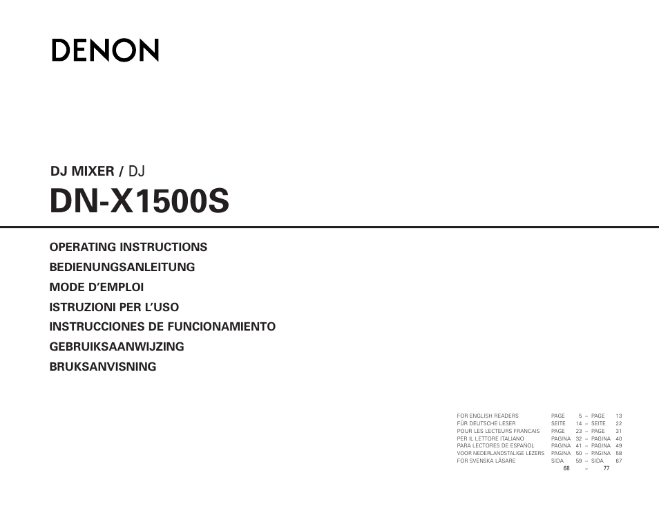 Denon DN-X1500S User Manual | 78 pages