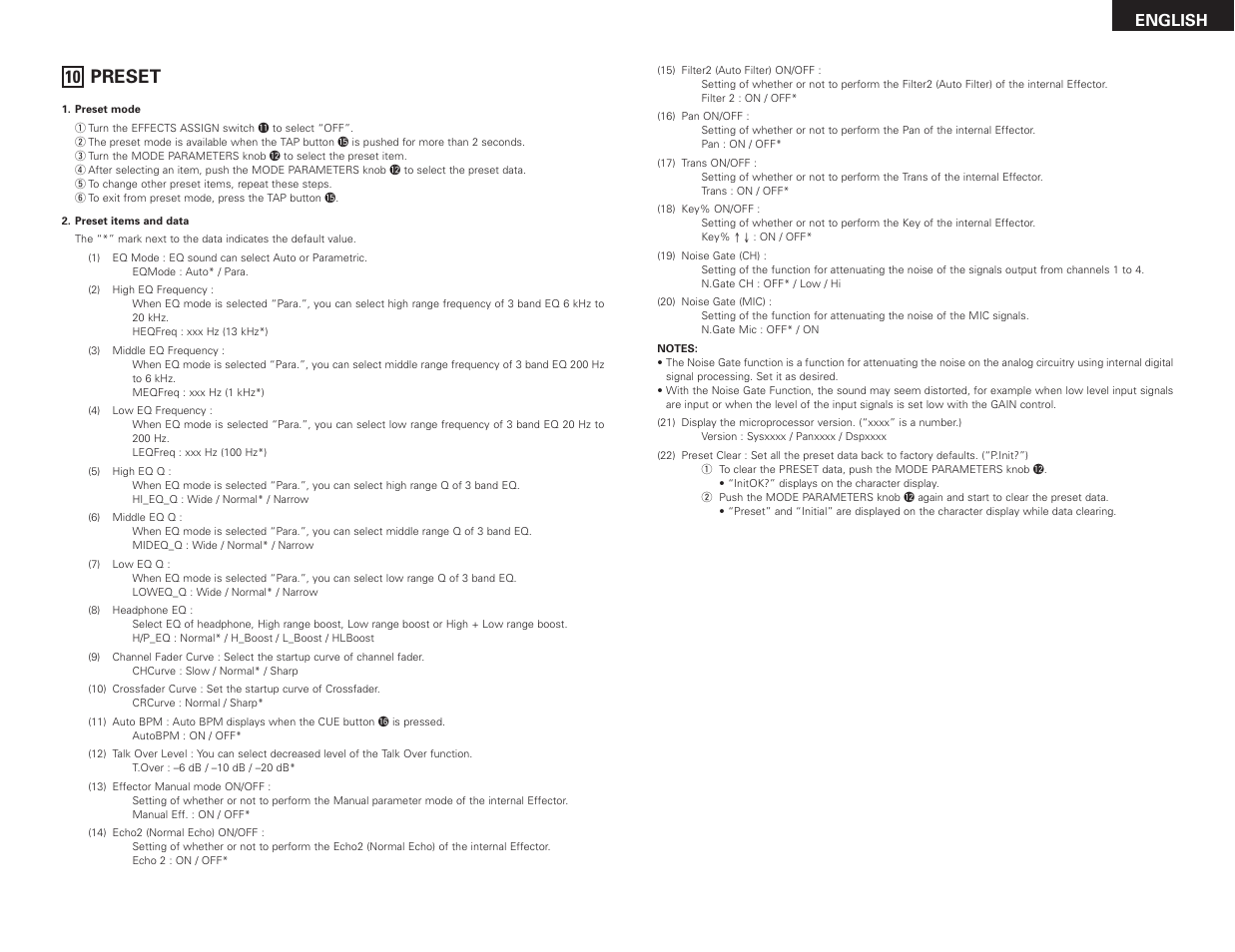 Preset, English | Denon DN-X1500S User Manual | Page 13 / 78