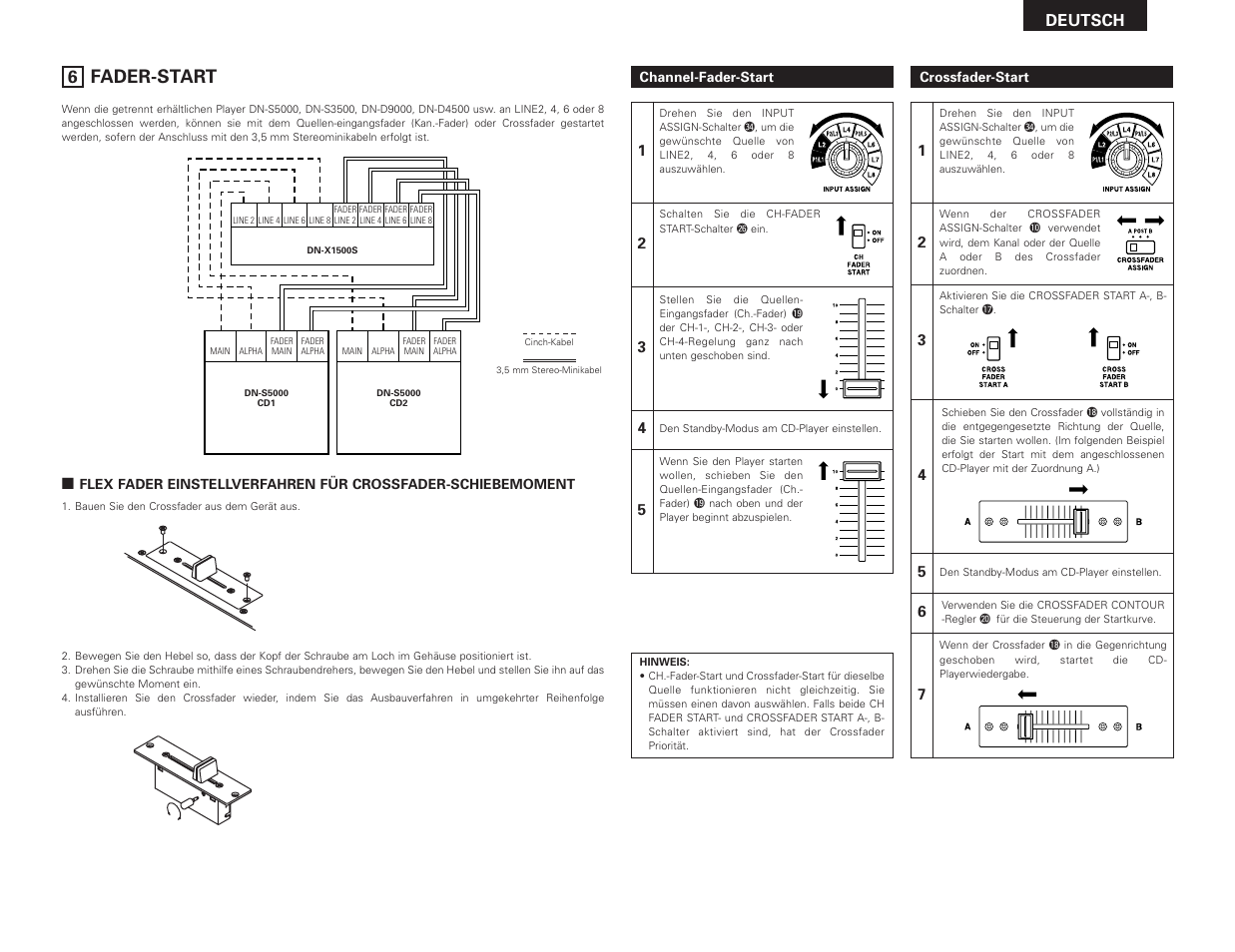 Fader-start | Denon DN-X1500S User Manual | Page 19 / 78